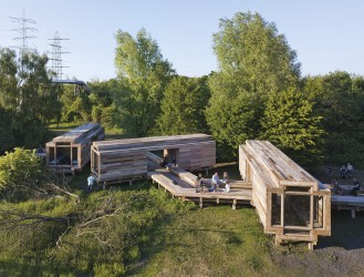 Observatorium - Warten auf den Fluss, EMSCHERKUNST – ESSEN - aerialview WadF
