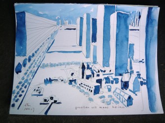 Observatorium - Villagescape – HEINO, Overijssel - Heino-blauwe-tekening