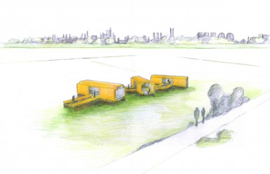 Observatorium - Warten auf den Fluss EMSCHERKUNST – OBERHAUSEN, Germany - tekening WADF2013